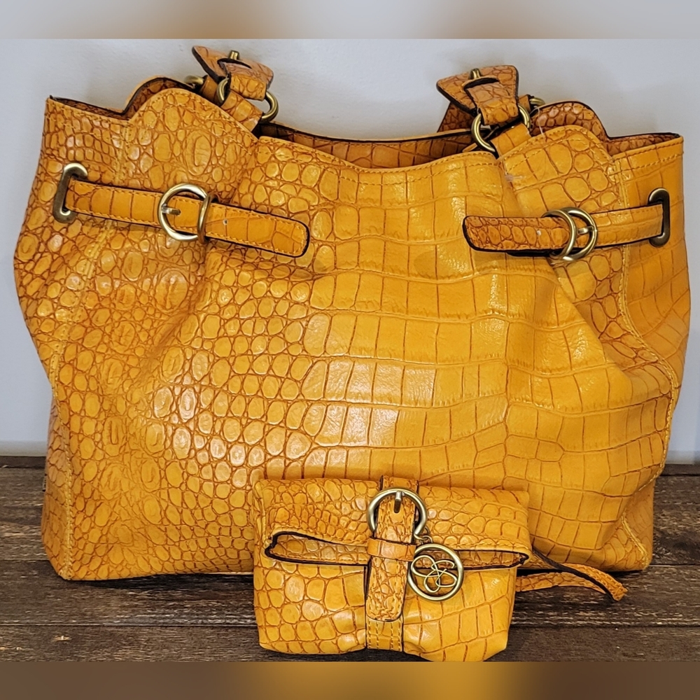 Jessica Simpson Croc Embossed Bag & Wallet- STUFF THE BAG ITEM 1-20